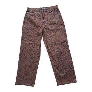 Universal Thread Womens Leopard‎ Print High Rise Straight Leg Jeans Size 12 31R